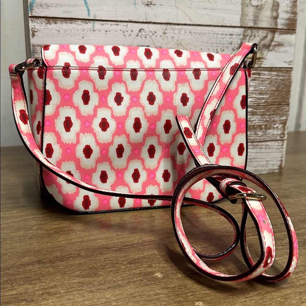 Kate Spade like new Laurel Way Carsen Ikat Posey coat canvas crossbody purse - Picture 7 of 10